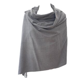 Photo showing dark grey cashmere blend pashmina scarf