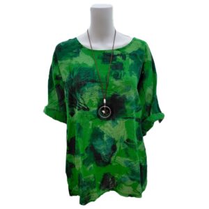 green abstract pattern top