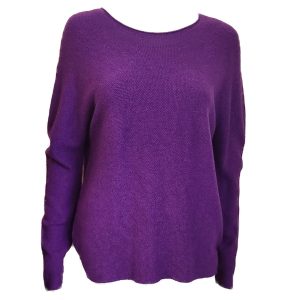 long sleeved purple jumper with round neck