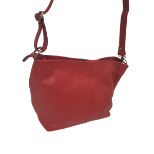 soft red leather bag with long strap