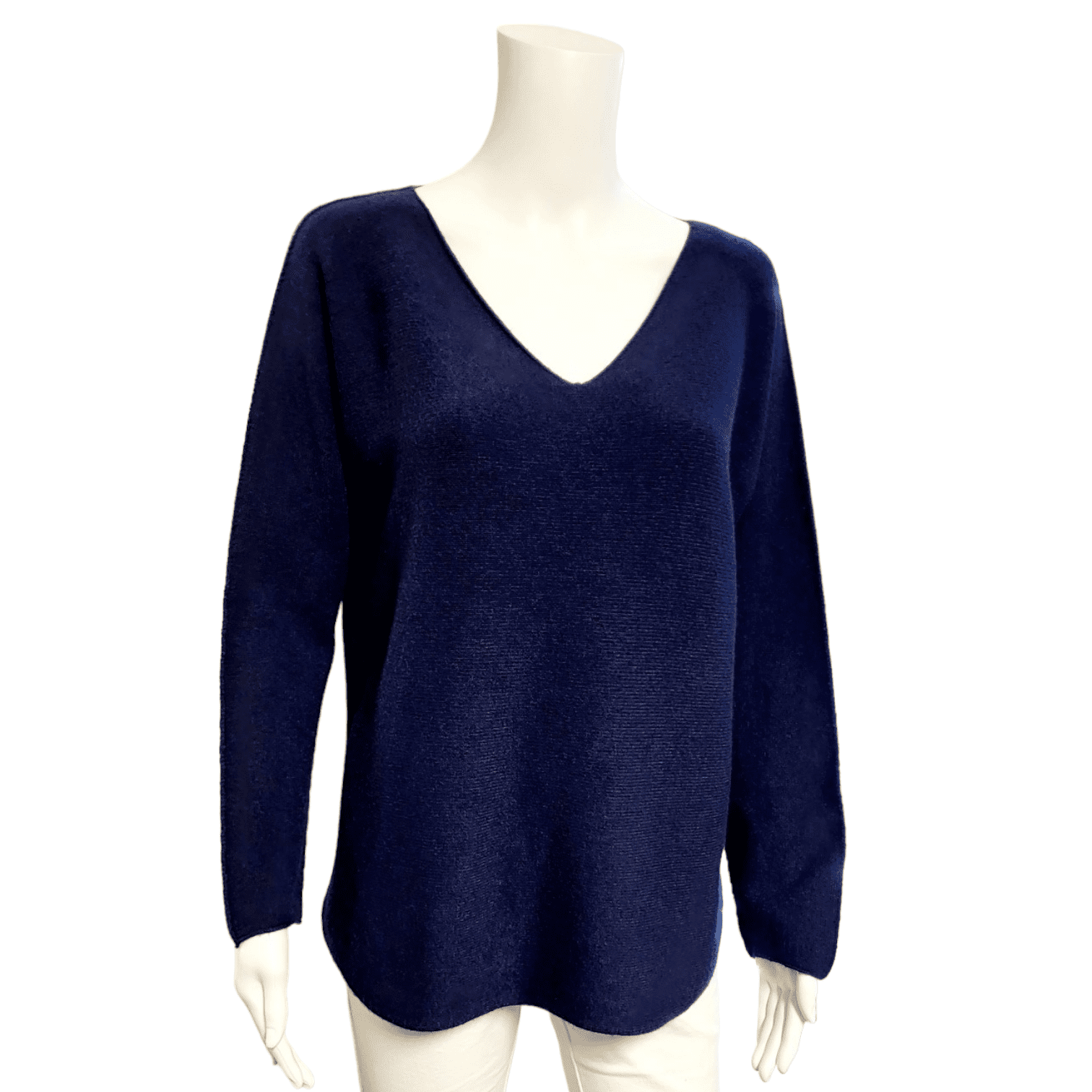 Navy V Neck Jumper - Image 2