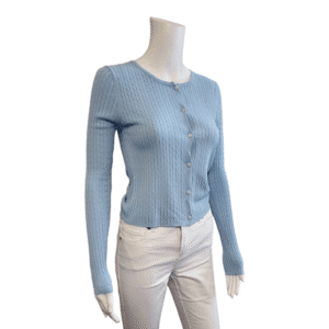 Pale Blue Cable Cardigan