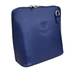 Navy Leather Messenger Bag (large)