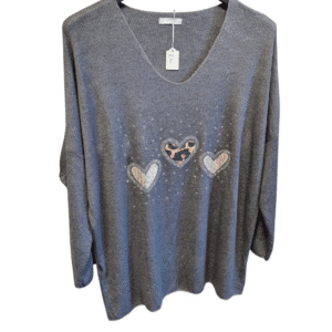 Grey Heart Jumper