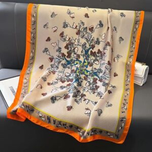 Beige Silky Butterfly Scarf