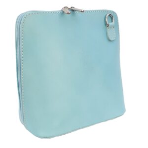 Blue Leather Messenger Bag