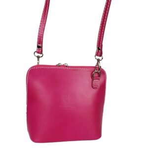 Pink Leather Messenger Bag