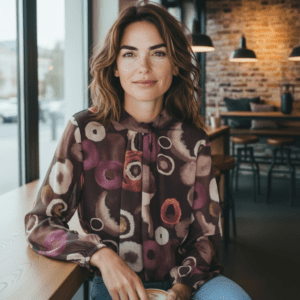 Brown Patterned Top