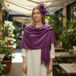 Dark Purple Cashmere Mix Scarf