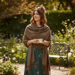 Taupe Cashmere Mix Scarf