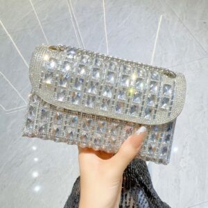 Silver Rhinestone Clutch Bag