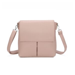 Pale Pink Leather Messenger Bag