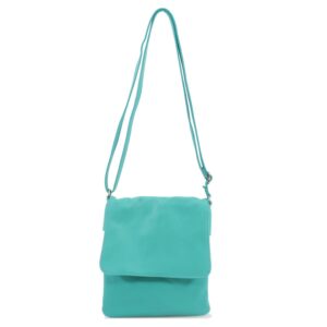 Turquoise soft Leather Messenger Bag