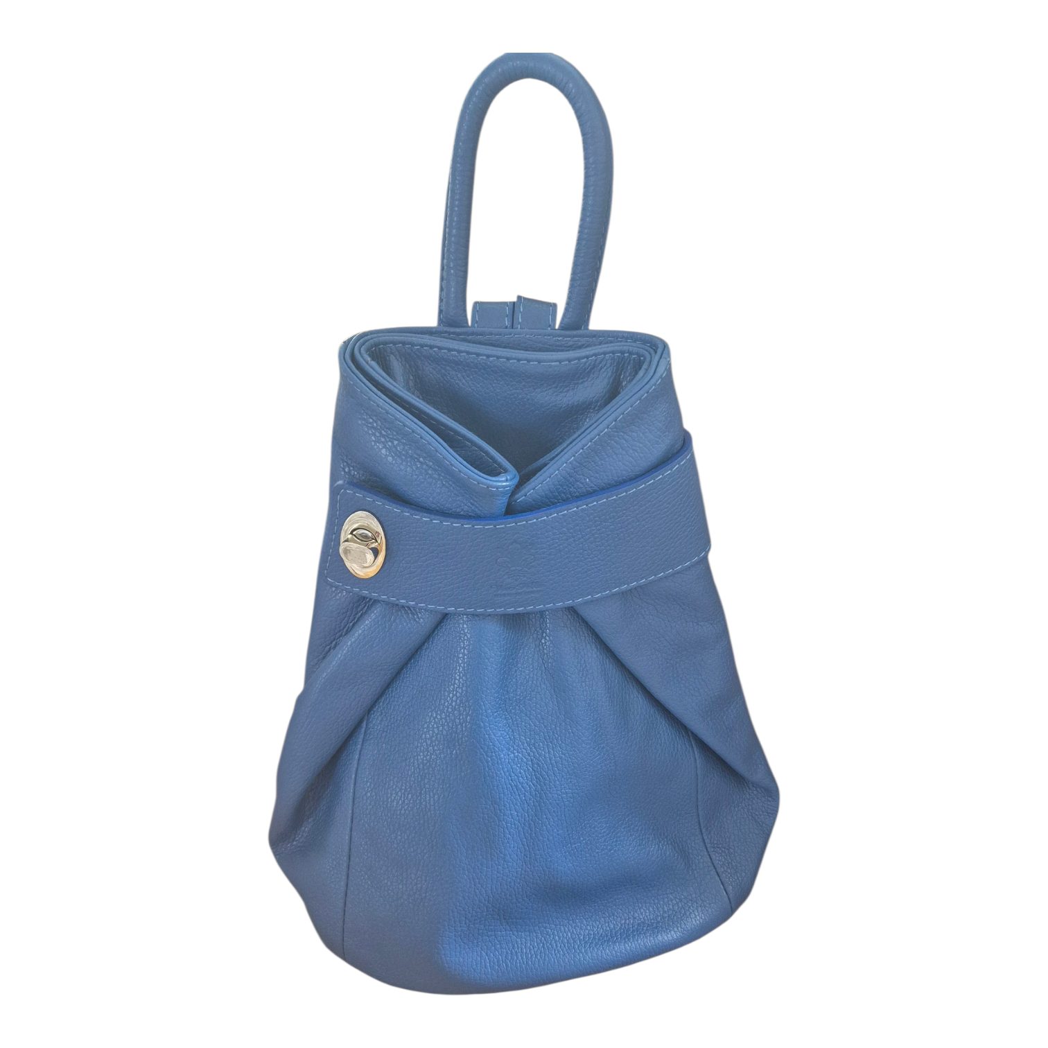 Sapphire Blue Leather Backpack
