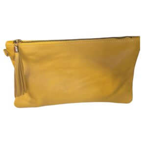 Yellow Leather Tassle Bag
