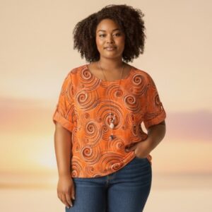 Orange  Swirl Top