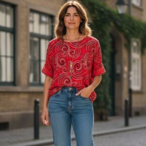 Red Swirl Top
