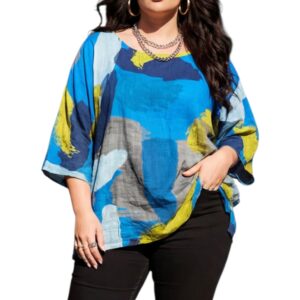 Blue Abstract Top