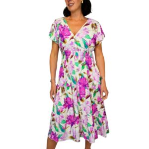 Pink V Neck Magic Dress