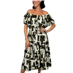 Black and White Bardot Magic Dress