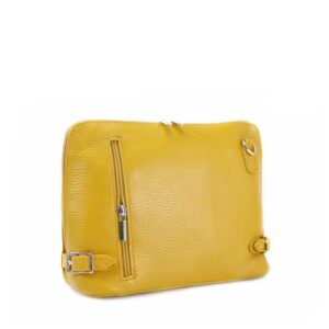 Yellow Leather Messenger Bag