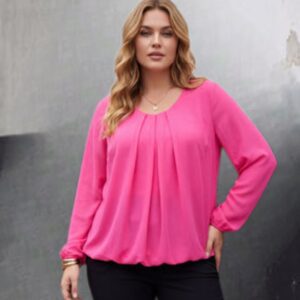 Pink Bubble Hem Top