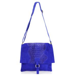 Blue Snakeskin Design Leather Bag